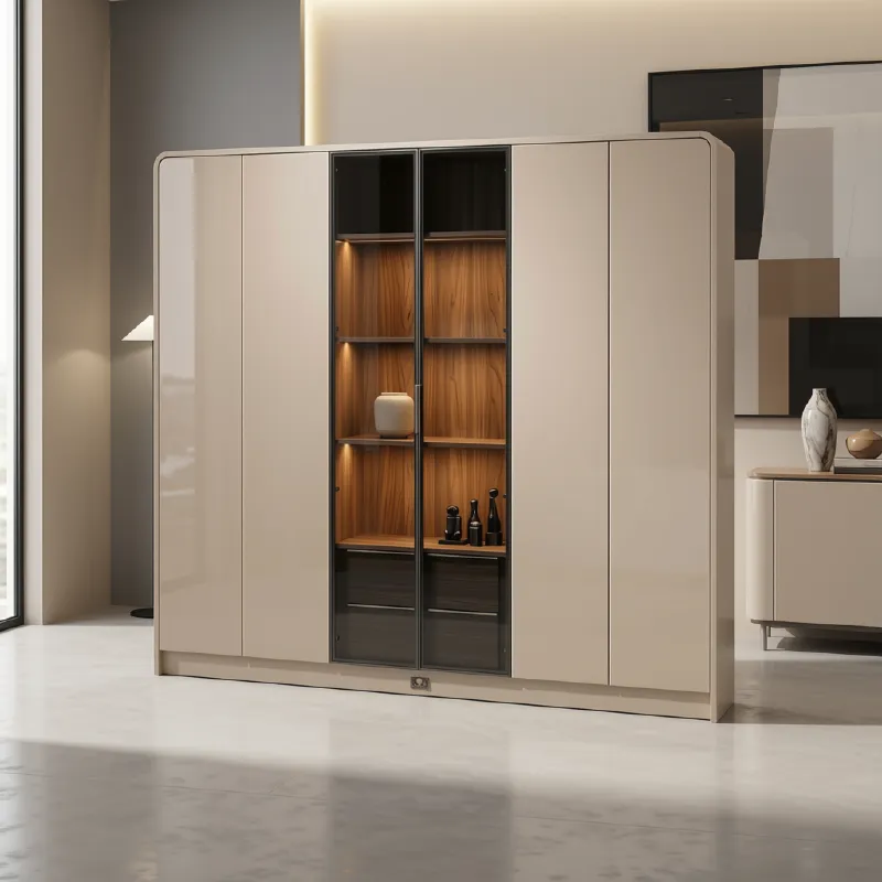 45448 WARDROBE 6DOOR 1100 - 9003 GREY GLOSSY 