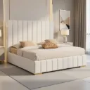 45450 BED (1.524x1.981M) 1101 - 8442-2 LIGHT GREY WHITE GLOSSY