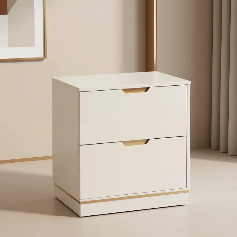 45451 NIGHTSTAND 1101 - 8442-2 LIGHT GREY WHITE GLOSSY