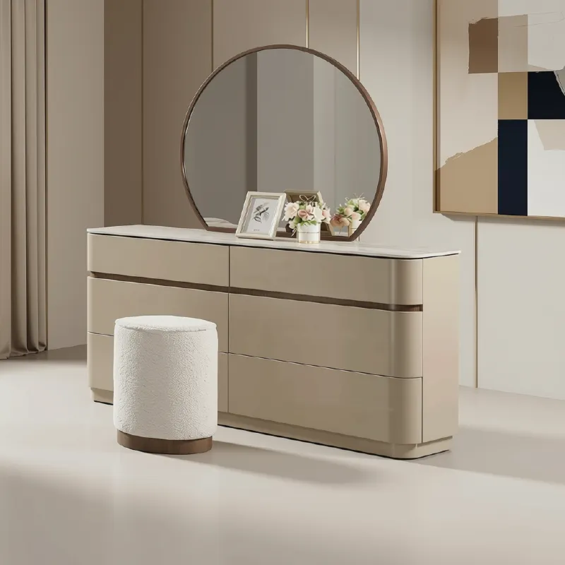 45457 DRESSER, MIRROR & STOOL DB-03 COL5 -15-1306 (TAN)