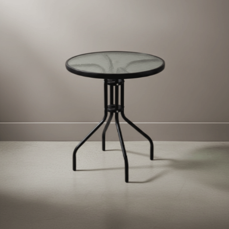 [41106] 41106 GLASS TABLE OUTDOOR WATER RIPPLE 63x73 CM BLACK