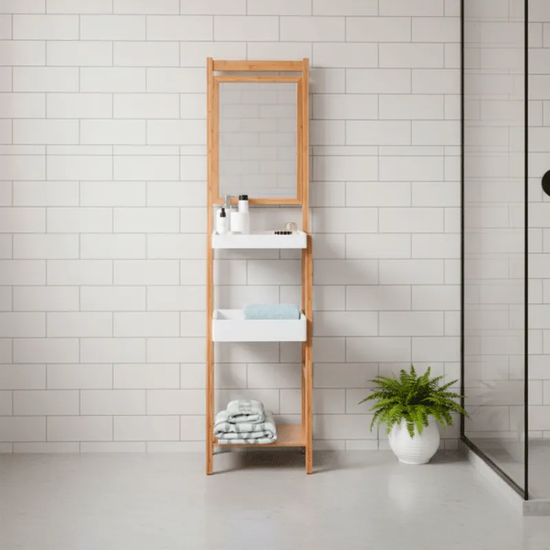 61112 ELVITA 3 TIERS STORAGE RACK W/MIRROR NA 