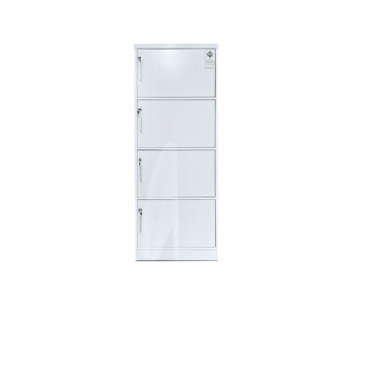 [17374] 17374 STORAGE CABINET 4 DOOR W/LOCK GV 4616 SUPER WHITE  (LO) H1550XL600XD420MM