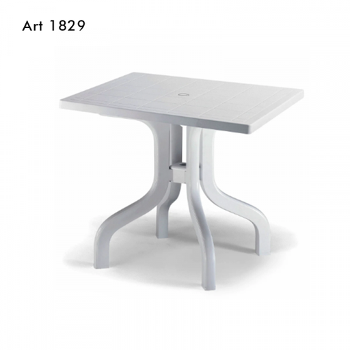 [19665] 19665 PLASTIC TABLE RIBALTO ART1829 80X80CM FOLD LEG WHITE SCAB