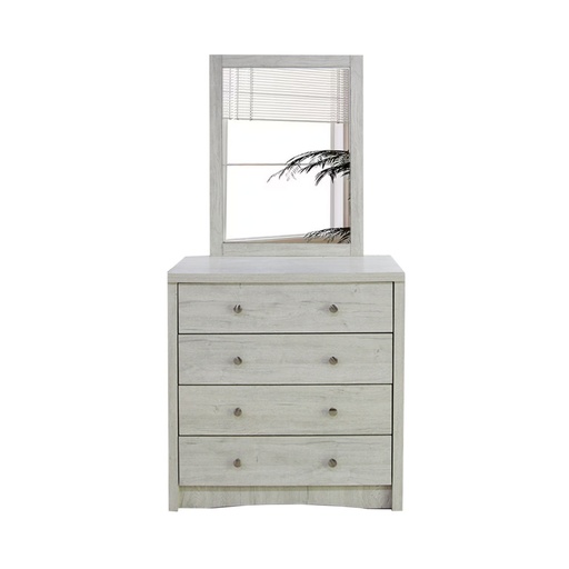 [30605] 30605 DRESSER WITH MIRROR GV WN4DDS 1/2 SNOW OAK