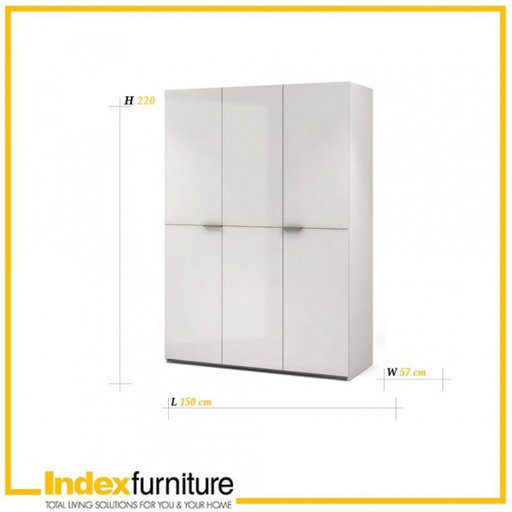 [40761] 40761 BLANC 3 DOORS WARDROBE OPT-C 150CM WT#01