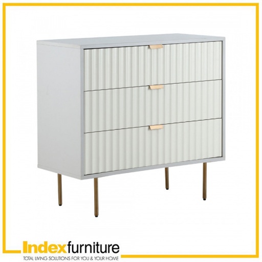 [42306] 42306 COCO CHEST 3 DRAWERS 90CM LGY/WT 90X39.7X83.7CM