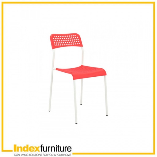 [42318] 42318 DOTTY DINING CHAIR WT/RD 39.0X49.0X78.0CM