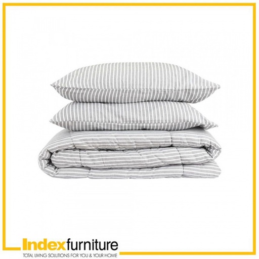 [42426] 42426 COOPER QUEEN BEDDING SET 5PCS/SET 152X198X30 CM GY/WT