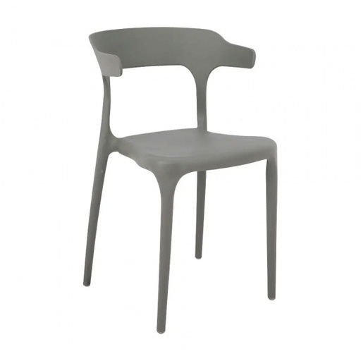 [42524] 42524 TESSIE PLASTIC DINING CHAIR DGY, 65X48X93CM
