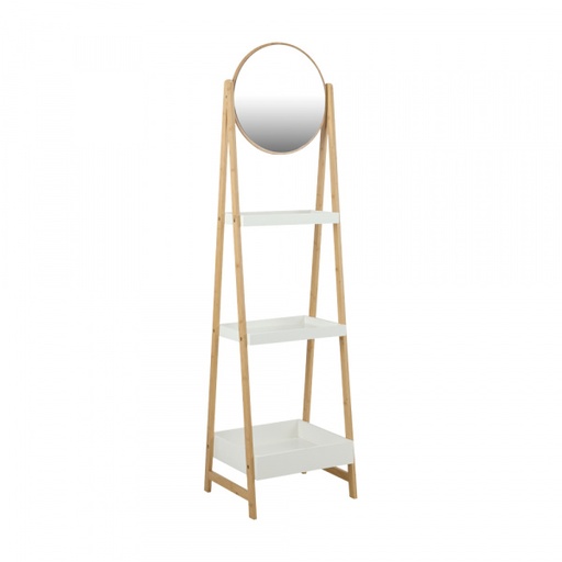 [42546] 42546 ELVIRA / N 3-TIER SHELVES + MIRROR WT/NT 43X3