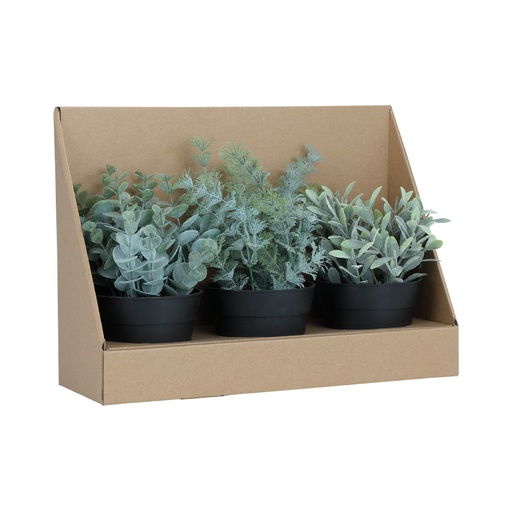 [61107] 61107 SHERON-B PLANT IN POT 3PCS/SET GN       