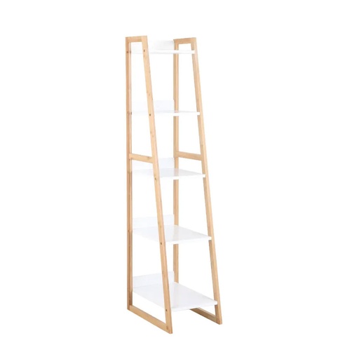 [61175] 61175 NURA 5-TIER BATH SHELF 30X44X142.5CM WT/NT