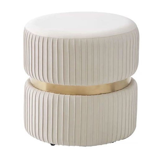 [61203] 61203 PLEAT FABRIC STOOL BE                   