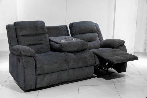 [63501] 63501 RECLINER SOFA 3SEATER W/TABLE 6011-3RR GREY CCR-20 
