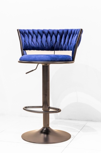 [63553] 63553 BAR STOOL BLUE VELVET, P.COAT LEG  BS-658 