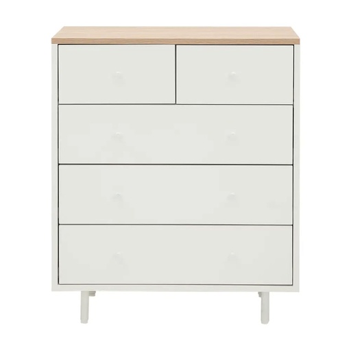 66525 MINIMAL CHEST OF 5 DRAWERS 80CM WT/LW