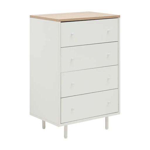 66526 MINIMAL CHEST OF 4 DRAWERS 60CM WT/LW  