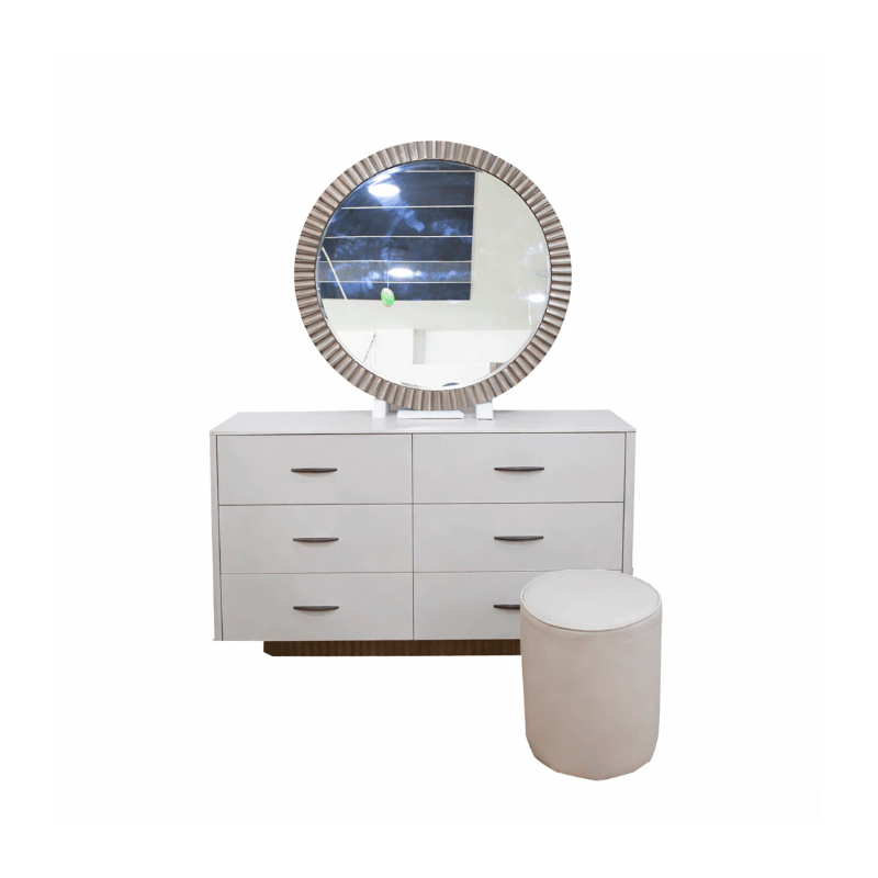 [68226] 68226 DRESSER 1085 WITH MIRROR & STOOL WITH LED TOUCHING CONTROL