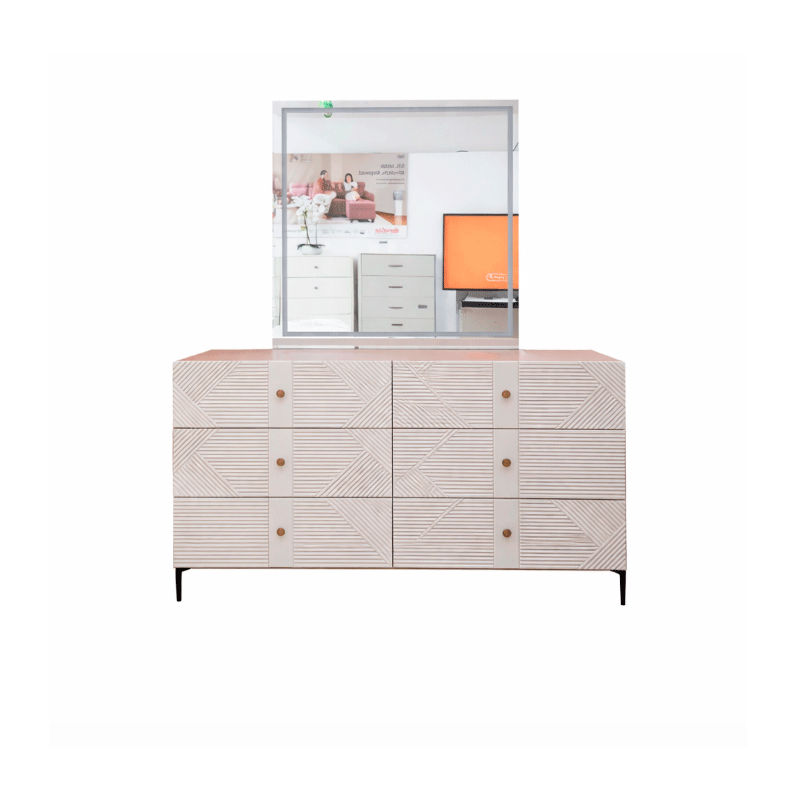 68231 DRESSER & MIRROR #101D AND STOOL WITH LED TOUCHING CONTROL 