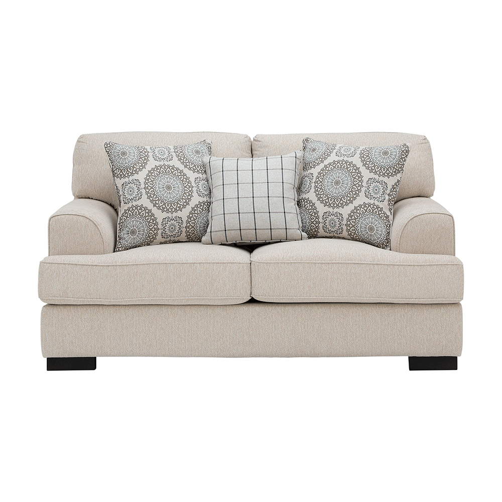 [66557] 66557 WESTMINSTER FABRIC SOFA 2/S BE, EASY CLEAN UPHOLSTERED,RUBBER WOOD LEGS 