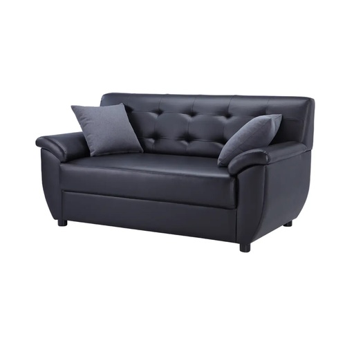 [43304] 43304 HUNS PVC 2.5/S SOFA BK, PVC UPHOLSTERY. WOOD FRAME 