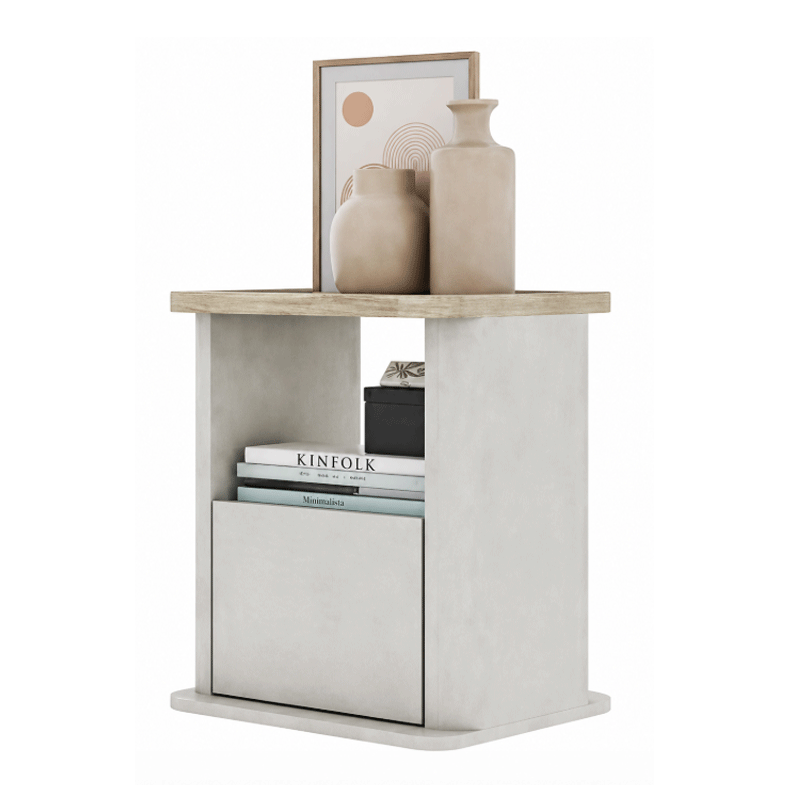 [66570] 66570 MELBOURNE SIDE TABLE 40CM SS/OM PB, RUBBER WOOD 