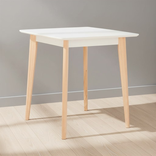[66583] 66583 MAWIN DINING TABLE 75X75 CM WT/NT MDF WITH COATING, SOLID LEG. 